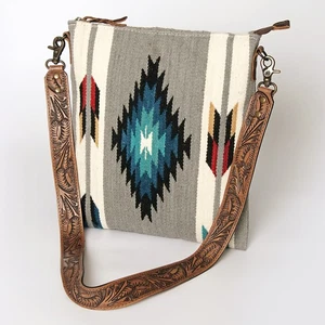 AD American Darling Cross Body Hand Tooled Saddle Blanket Hair On Genuine - Picture 1 of 6