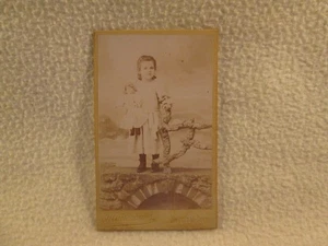 PHOTO CDV - petite fille poupee cliche Maisonneuve NOGENT LE ROTROU REF/PH048 - Foto 1 di 1