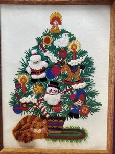 Vintage Ornament Laden Christmas Tree Embroidery Kit & Kitty Creative Circle - Picture 1 of 11