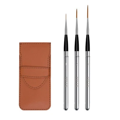 3pcs Elegant Watercolor Brushes - Travel Kit with Leather Pouch Perfect for W... - Image 1 of 4
