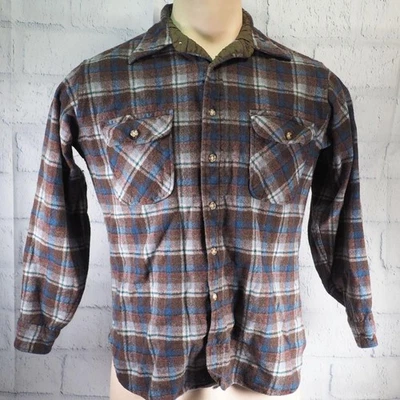 Pendleton Plaid Virgin Wool Mens Size S Button Down Shirt made in USA - Image 1 of 2