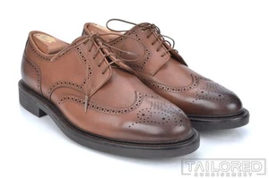 NEW - POLO RALPH LAUREN Asher Wingtip Solid Brown Leather Dress Shoes - 10.5 - Picture 1 of 10
