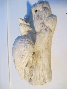 Llamador de puerta de hierro fundido vintage pájaro pájaro carpintero en árbol - Imagen 1 de 5