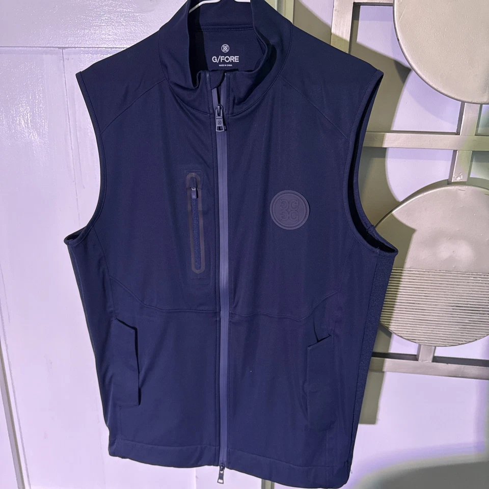 Chaleco de rendimiento G/FORE para hombre cremallera completa azul marino ropa exterior de golf ligero Foto 1 de 4