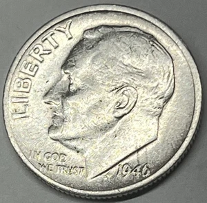 1946-S 10C Roosevelt Dime. Gutes Beispiel.  Kostenloser Versand!! - Bild 1 von 4