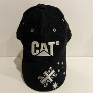 RARE Australia Flag CAT Caterpillar Cap Hat | Adjustable Strap | Black & silver - Bild 1 von 4