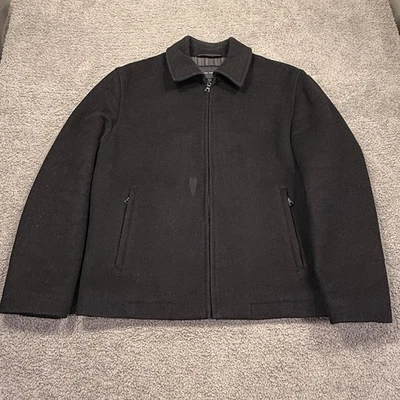 Banana Republic Jacket Mens Medium Black Wool Cashmere Blend Full Zip Lined - Image 1 of 4