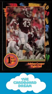 Adrian Cooper 1991 Wild Card Draft #53 Oklahoma Sooners - Image 1 of 2