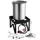 30 Qt Turkey Fryer Kit Pro Aluminum Frying Stock Pot Outdoor Cooking Accessories