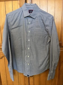 UNTUCKit Dress Shirt Mens Small Slim Fit Wrinkle Free Navy Blue Microcheck - Picture 1 of 6
