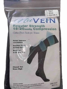 NuVein Medical Compression Stockings 15-20 mmHg Support black Small NV2103BL-S - Picture 1 of 6