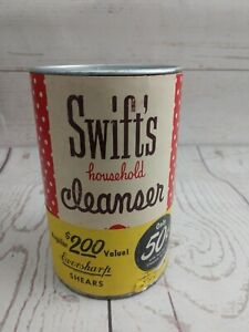 Vintage SWift’s Household  Cleaner  Full Container W/ Shears Coupon NOS 