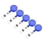 20pcs Retractable Badge Holder Reel Round with Clip and Strap Clear Blue
