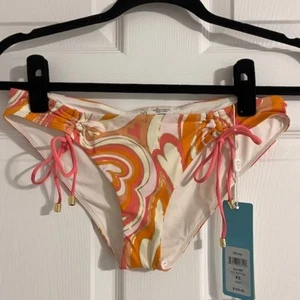 Beach Bunny Full Bottom Swimsuit Retro Print Tie Side Bikini XS - Picture 1 of 6