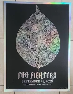 FOO FIGHTERS POSTER FOIL SANTA BARBARA BOWL 2023 S/N 20/50 EMEK - Picture 1 of 3