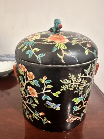 black pastels porridge jar Cover