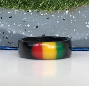 Summer Ring Size 8 Lucite Acrylic Plastic Ring № 59 National Flag Ring 18 mm - Picture 1 of 21