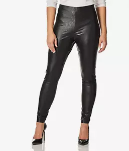 HUE Croc Leatherette Leggings Black Large $58 - NWT - Picture 1 of 4