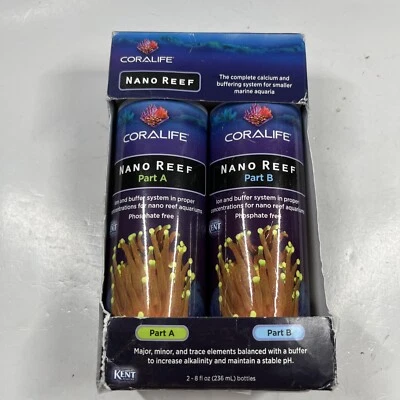 Coralife咸水鱼缸水族箱纳米礁部分A和B - 8盎司有效期至2027年2月2日 — 第 1/4 张图片