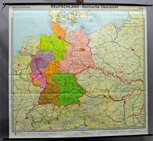 Schulwandkarte Rollbild Lehrtafel Deutschland Politische Uebersicht - Bild 1 von 1