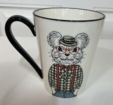 Signature Housewares Animal Hipster Mouse Wearing Glasses & Hat Coffee Mug 16 oz