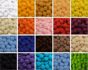 20/100 Pompons 13mm/20mm Bommel Basteln Nähen Filz Watte Kugeln Bälle Murmeln - Bild 1 von 22