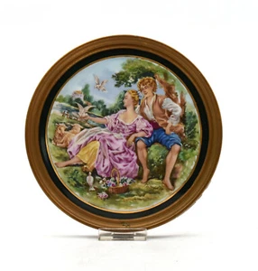 Médaillon porcelaine scène galante Boucher romantic scene on porcelain (b) - Foto 1 di 4