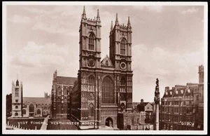 Towers Westminster Abbey Collegiate Church of Saint Peter London Real Photo RPPC - Picture 1 of 2