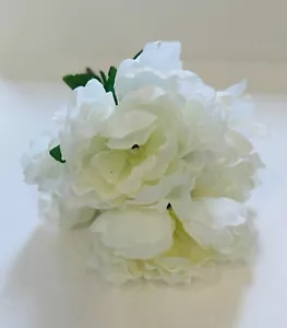 Faux white peony Artificial bunch Flowers summer spring home decor Crafts - Picture 1 of 2