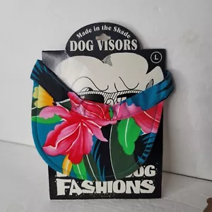 L Size Pink Floral Hawaiian Dog Visor Cap Pet Owner Hat Outdoor Sun Protection - Picture 1 of 2