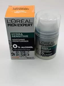 L'oreal Men Expert Hydra Sensitive Soothing Moisturizer 1.69 oz 0% Alcohol - Picture 1 of 3