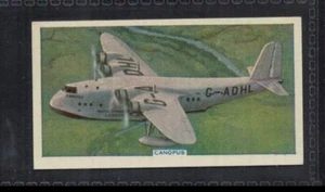 IMPERIAL AIRWAYS FLYING BOAT 'CANOPUS' 1930S - 80 + year old English Card # 21 - Picture 1 of 2