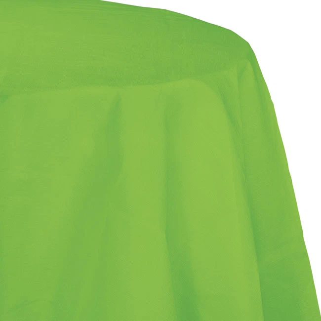 Lime Green 2/Ply Paper-Poly Round Tablecloth 82" Tableware Decorations Supplies - Image 1 of 1