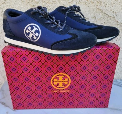 Tory Burch Vintage Perfect Navy Nylon Runner Sneakers Women's 9.5 86887 NEW - Image 1 of 4