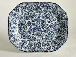 Antique Staffordshire Blue Transferware Stone China Platter Floral Urn c1830s - Bild 1 von 17