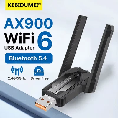 AX900 WiFi 6 USB Adapter Bluetooth 5.4 Dual Band 2.4G 5G Antennas WiFi6 USB Netw - Image 1 of 4