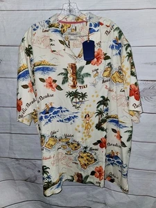 Neu mit Etikett Tommy Bahama XXL Hawaii Island Hula Mädchen tropisches Hemd mit Knopfleiste Seide - Bild 1 von 18