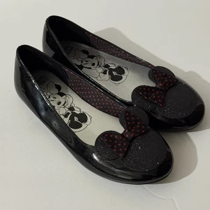 DISNEY Minnie Mouse Black Girl's Shoes Size 2.5 Kids Flats Slip On - Picture 1 of 13