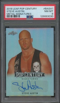 Leaf Pop Century Signatures Steve Austin 2018 autógrafo automático Pop 1 casi nuevo-como nuevo PSA 8 Foto 1 de 2