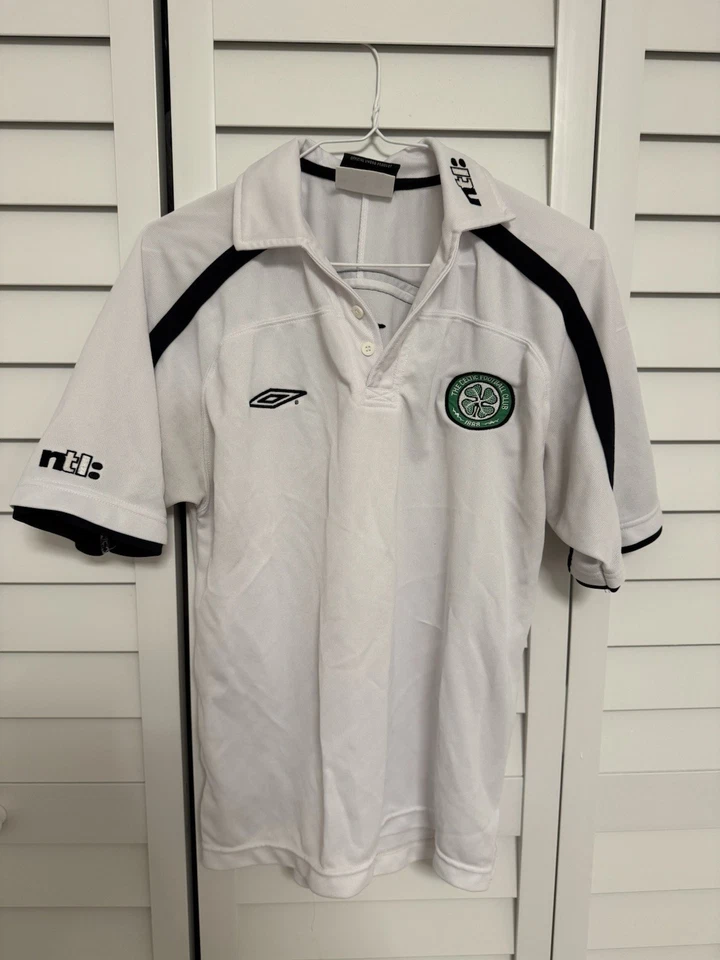 Umbro Mens Size Small Practice Soccer Jersey Polo White Celtic Football Club - Image 1 of 3