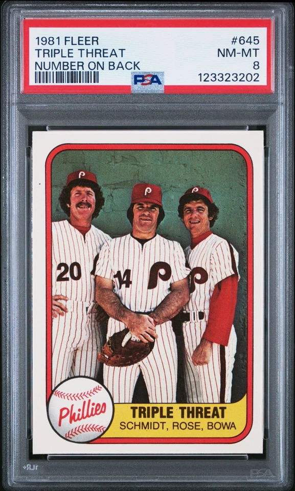 1981 FLEER TRIPLE THREAT NUMBER ON BACK #645 * ROSE * PHILLIES * NM-MT PSA 8 - Image 1 of 1