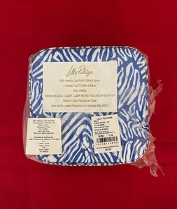 Lilly Pulitzer Martinique Blue ZEE BEBE JEWELRY CASE Zippered Travel Box GFP NWT - Picture 1 of 6