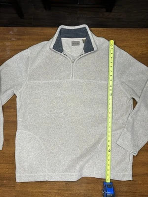 St John’s Bay Men’s Lg TALL Gray Fleece Quarter Zip Pullover Long Sleeve Casual - Image 1 of 4