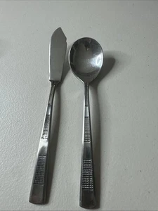 Cuchara de azúcar/cuchillo cubiertos vintage de acero inoxidable Nirzanna Stanley Robert’s Japón - Imagen 1 de 5