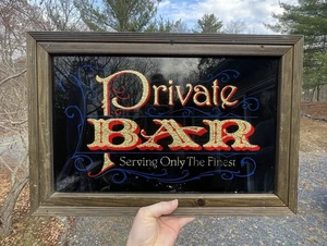 Mid Century Vintage Retro Wanddeko Private Bar Folienschild Servieren nur feinstes - Bild 1 von 8