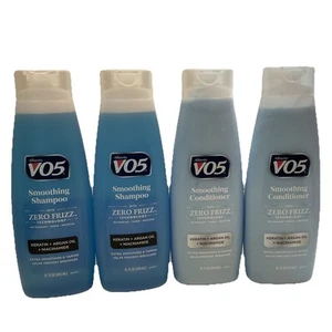 Alberto VO5 GLÄTTENDES 2x SHAMPOO 2xCONDITIONER ZERO FRIZZ KERATIN ARGANÖL 15oz - Bild 1 von 5