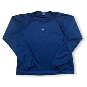 VTG Y2K Oakley Sample Navy Blue Long Sleeve Shirt Static Icon Women’s Sz Small - Picture 1 of 6