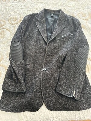 $3,000 Versace Men's Blazer Jacket with Leather Details Sz 52 made in Italy - Image 1 of 4