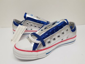 converse silver trainers