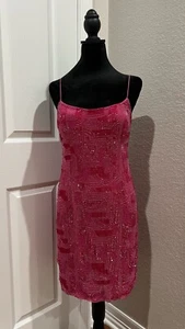Aidan Mattox Women's Cocktail Dress Size 4 Pink Sequined Sleeveless Dress-India - Picture 1 of 20
